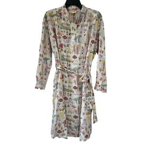 NWT - Arsene et Les Pipelettes Multicolor Printed Women's Dress - coffe shop